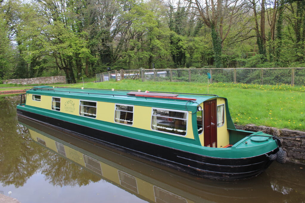 Our narrowboat Dryslwyn Castle on the Monmouthshire and Brecon Canal